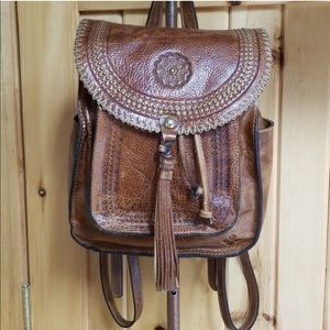 Patricia Nash Cognac Distressed Jovann Backpack